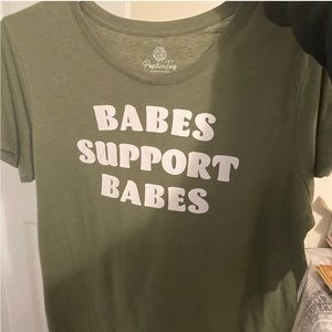 Kohl's‎ Babes Support Babes T-Shirt Olive Green Size NWT